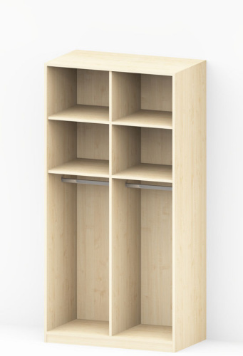 Preview: Kleiderschrank - 2 Türen (80/100/120 x 200 x 58 cm)