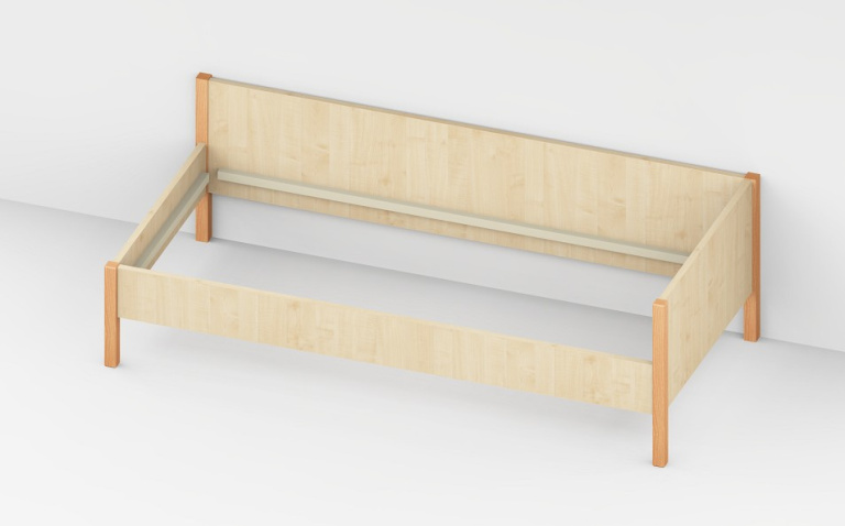 Stollenbett xx x 200 x 40/65 cm (LxBxH)